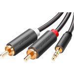 Кабель UGREEN mini-jack 3.5 мм - 2RCA 1м Black (10772)