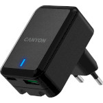 Зарядний пристрій CANYON H-20T 1xUSB-C, 1xUSB-A, PD3.0 20W, QC3.0 18W Black (CNS-CHA20B)
