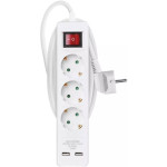 Мережевий фільтр EMOS P1322RU White, 3 розетки, 2xUSB, 2м