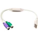 Адаптер POWERPLANT USB - 2хPS/2 0.3м (CA913183)
