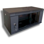 Настінна шафа 19" HYPERNET WMNC66-4U-Flat-AC-Black (4U, 600x600мм, RAL9004)