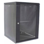 Настінна шафа 19" HYPERNET WMNC66-15U-Flat-AC-Black (15U, 600x600мм, RAL9004)