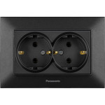 Розетка подвійна PANASONIC Arkedia Slim 2P+E Complete Black (WNTC02052BL-UA)
