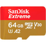 Карта пам'яті SANDISK microSDXC Extreme A2 64GB UHS-I U3 V30 A2 Class 10 (SDSQXAH-064G-GN6MN)