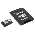Карта памяти SILICON POWER microSDHC 32GB Class 10 + SD-adapter (SP032GBSTH010V10SP)