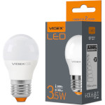Лампочка LED VIDEX G45 E27 3.5W 3000K 220V (VL-G45E-35273)