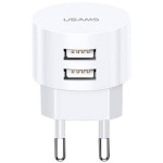 Зарядний пристрій USAMS US-CC080 T20 Dual USB Round Travel Charger White (CC80TC01)