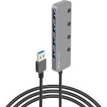 USB хаб с выключателями ACASIS HS-080S 4-Port Silver