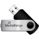 Флешка MEDIARANGE Swivel 4GB USB2.0 Black/Silver (MR907)