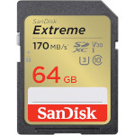 Карта памяти SANDISK SDXC Extreme 64GB UHS-I U3 V30 Class 10 (SDSDXV2-064G-GNCIN)
