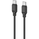 Кабель 2E USB Type-C/USB-C Glow 1м Black (2E-CCCC-BL)