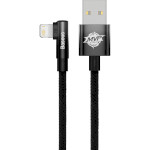 Кабель BASEUS MVP 2 Elbow-shaped Fast Charging Data Cable USB to iP 2.4A 1м Black (CAVP000001)