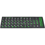 Наклейки на клавиатуру VOLTRONIC чёрные с зелёными буквами, EN/UA/RU (YT28147)