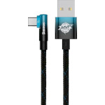 Кабель BASEUS MVP 2 Elbow-shaped Fast Charging Data Cable USB to Type-C 100W 1м Black/Blue (CAVP000421)