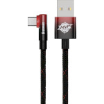 Кабель BASEUS MVP 2 Elbow-shaped Fast Charging Data Cable USB to Type-C 100W 2м Black/Red (CAVP000520)