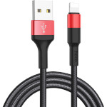 Кабель HOCO X26 Xpress USB-A to Lightning 1м Black/Red