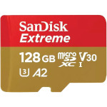 Карта памяти SANDISK microSDXC Extreme 128GB UHS-I U3 V30 A2 Class 10 + SD-adapter (SDSQXAA-128G-GN6MA)