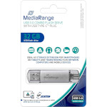 Флэшка MEDIARANGE Slide 32GB USB+Type-C3.0 (MR936)