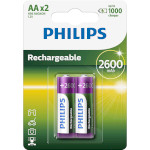 Аккумулятор PHILIPS MultiLife AA 2600mAh 2шт/уп (R6/AA MULTILIFE 2600/B2)