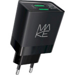 Зарядний пристрій MAKE 2.4A 2xUSB Auto-ID Black (MCW-221BK)