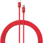 Кабель VINGA USB-C to USB-C 60W Nylon 1м Red (VCDCCCM531)