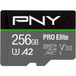 Карта пам'яті PNY microSDXC Pro Elite 256GB UHS-I U3 V30 A2 Class 10 + SD-adapter (P-SDU256V32100PRO-GE)