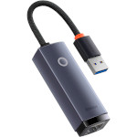 Сетевой адаптер BASEUS Lite Series USB-A to RJ45 Gigabit LAN Adapter Gray (WKQX000113)