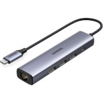 Мережевий адаптер з USB хабом UGREEN CM475 USB 3.0 Gigabit Ethernet Adapter (20932)