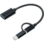 Адаптер OTG XOKO AC-150 USB-A 3.0 to Micro-USB/Type-C Black (AC-150-BK)