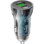 Автомобильное зарядное устройство HOCO Z47A Transparent Discovery Edition Dual Port PD30W+QC3.0 Black (6931474782274)