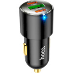 Автомобільний зарядний пристрій HOCO NZ6 1xUSB-A, 2xUSB-C, PD45W, QC3.0 Black (6931474765185)