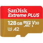Карта пам'яті SANDISK microSDXC Extreme Plus 128GB UHS-I U3 V30 A2 Class 10 + SD-adapter (SDSQXBD-128G-GN6MA)