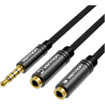 Спліттер VENTION Audio Splitter Cable mini-jack 3.5мм - 2 x mini-jack 3.5мм 0.3м Black (BBMBY)