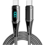 Кабель ESSAGER LED Digital Display Fast Charging Data Cable PD100W Type-C to Type-C 1м Black (ES-XCTT1-YD01)