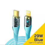 Кабель ESSAGER Interstellar Transparent Design Charging Cable Type-C to Lightning 29W 1м Blue (EXCTL-XJ03-P)