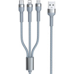 Кабель REMAX Jany 3-in-1 USB to Type-C/Lightning/Micro-USB 1.2м Silver (RC-124TH)