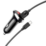 Автомобільний зарядний пристрій BOROFONE BZ15 Auspicious 2xUSB-A, 2.4A Black w/Micro-USB cable