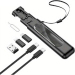 Комплект адаптерів BOROFONE BU36 Show Multifunction Charging Data Cable Set 0.28м Black