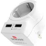 Переходник сетевой SKROSS Europe to UK USB White (1.500280)