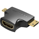 Адаптер кутовий VENTION HDMI - Mini-HDMI/Micro-HDMI Black (AGFB0)