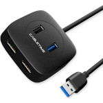 USB-хаб CABLETIME USB-A to 1xUSB3.0, 3xUSB2.0, 1xMicro-B Power (CB43B)