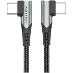 Кабель VENTION USB2.0 C Male to C Male Dual Right Angle Cable 5A 2м Gray (TANHH)