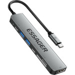 Порт-реплікатор ESSAGER 7-in-1 USB-C to HDMI, USB-C, 2xUSB-A, TF/SD, PD60W (EHB07-QH0G-Z)