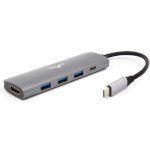 Порт-реплікатор FRIME 5-in-1 USB-C to HDMI, 3xUSB3.0, PD Space Gray (FH-5IN1.312HP)
