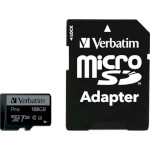 Карта памяти VERBATIM microSD Pro 128GB UHS-I U3 V30 A2 Class 10 + SD-adapter (47044)
