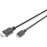 Кабель DIGITUS Micro-HDMI - HDMI v1.4 2м Black (DB-330109-020-S)