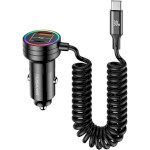 Автомобільний зарядний пристрій USAMS US-CC167 C33 Dual USB 60W Car Charger Black w/USB-C cable (CC167CC01)