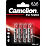 Батарейка CAMELION Plus Alkaline AAA 4шт/уп (11000403)
