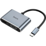 Адаптер HOCO HB29 Easy-lead Type-C to HDMI/VGA USB-C - HDMI/VGA Gray (6931474778291)
