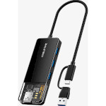 USB-хаб CABLETIME USB-C/USB-A to 4xUSB3.0, 1xUSB-C Power (CB03B)